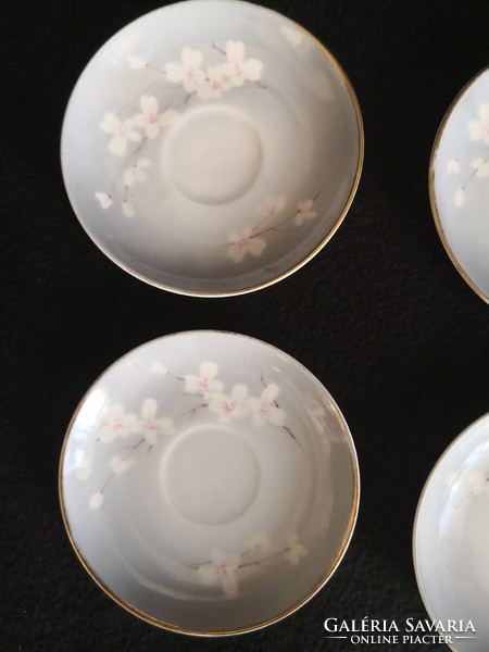 Herend small plates, set / cup bases. 6 Pieces! Cherry blossom (Capricorn year)