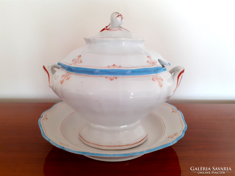 Plate serving antique old dallwitz porcelain soup bowl