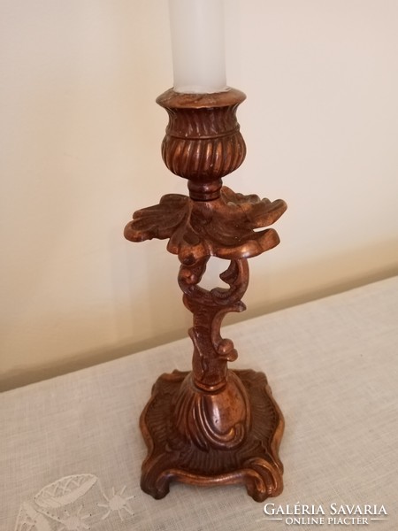 Rare copper baroque candle holder