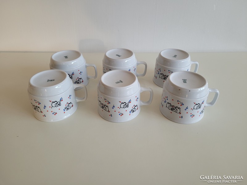 Retro Zsolnay porcelain mug elephant pattern fairy mug elephant tea children's cup