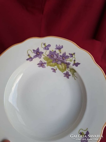 2 Pcs rare violet Zsolnay plates plate deep plate heirloom collectors