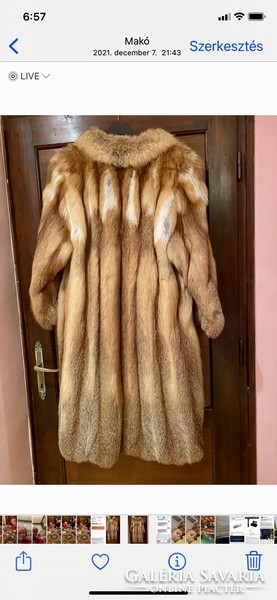 Unused size 44 red fox long women's fur coat.
