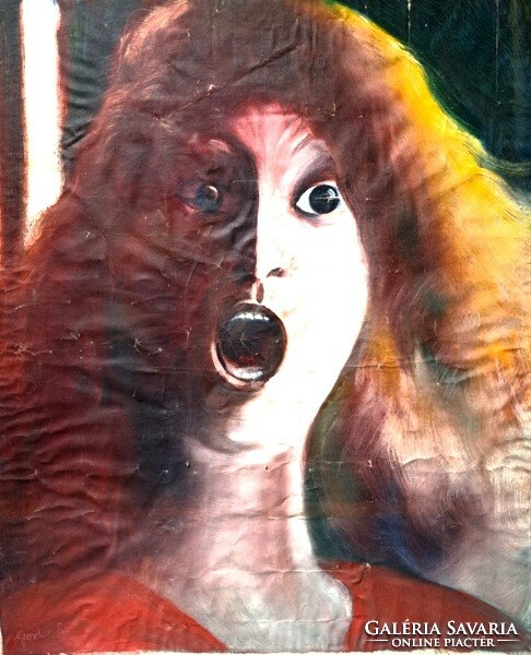 Gordon - the scream, 1986 (with frame 61x51 cm) oil on canvas