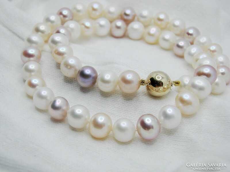 Necklace gold 14k chain with natural pearl certificate