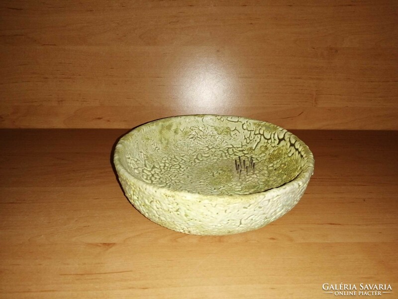 Iparművészeti kerámia ikebana váza átm. 16,5 cm (23/d)