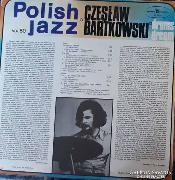 Czeslaw bartikowski : drums dream - jazz lp vinyl