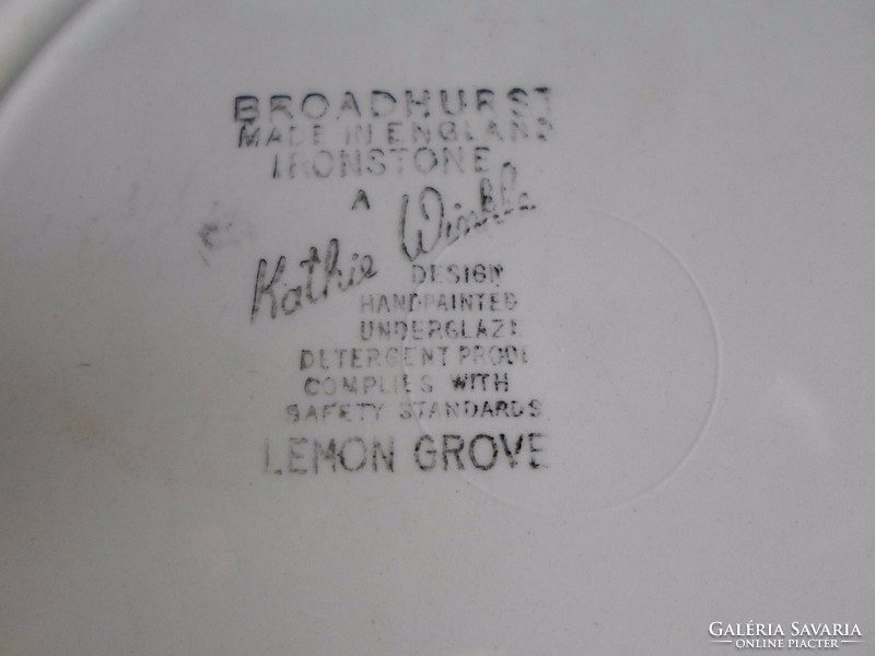 Kézzel festett jelzett Ironstone nagy méretű régi porcelán 24,5 cm