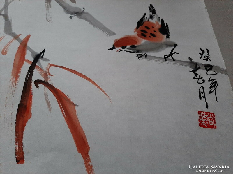 Madár az ágon, kínai festmény