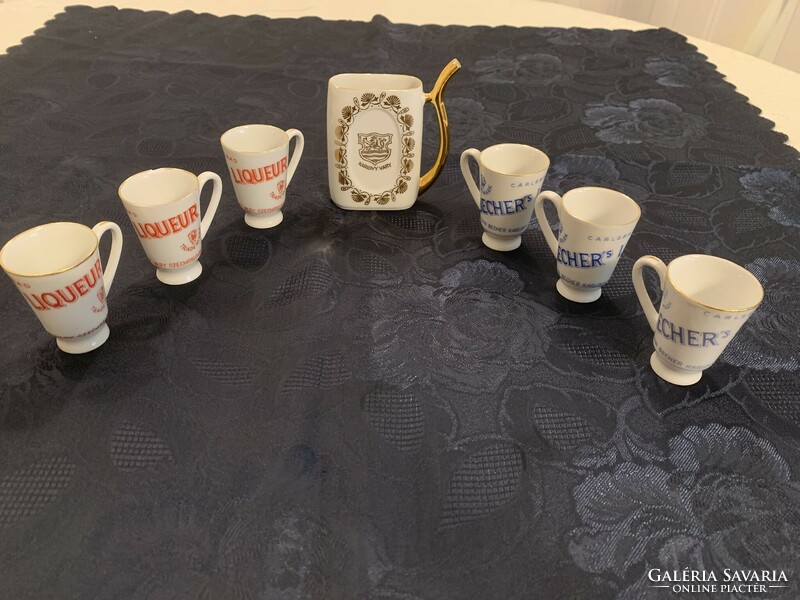 Karlovy vary porcelain liqueur glasses with a gift cure glass