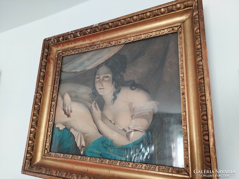 Antique print in frame 45 x 38 cm