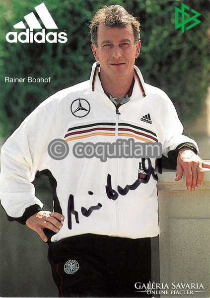 Autographed photo of world champion Rainer bonhof ball football soccer
