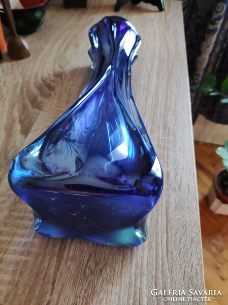 Kék nagy üvegváza (34 cm)