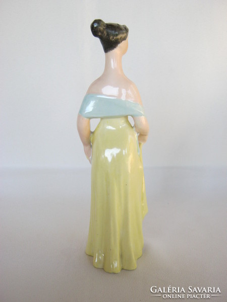 Drasche Kőbányai porcelán sárga ruhás lány