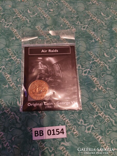 Bb0154 air raids original coin half penny 1946
