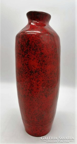 Pesthidegkút, retro vase, Hungarian applied art ceramics, 32 cm high, heavy, massive