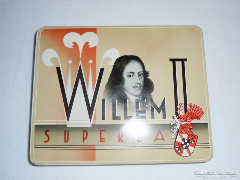 Cigar cigar metal box tin metal box - willem ii. Superba amarillo - from the 1980s