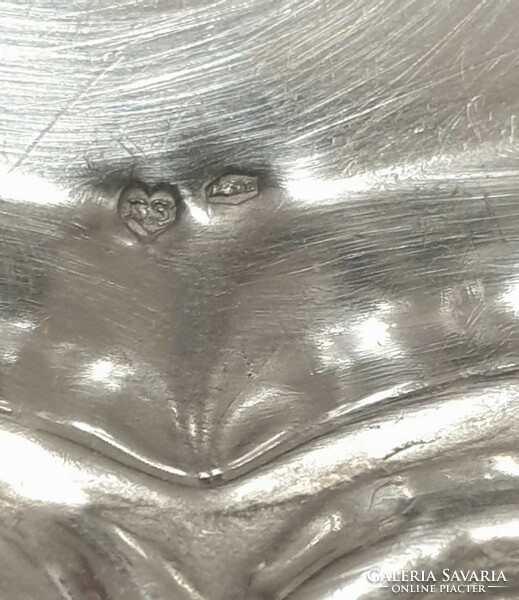 Ezüst (800), kisméretű hólyagos tálka, vésett szöveggel