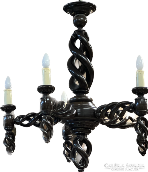 5-arm wooden chandelier is a specialty