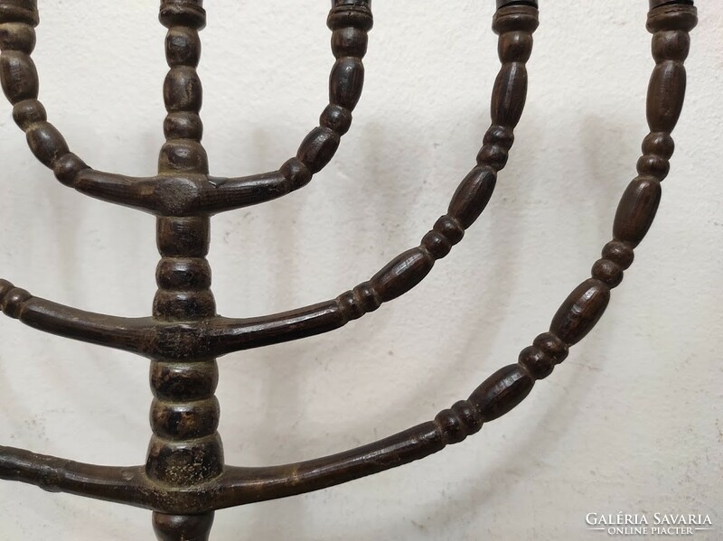 Antik menora patinás nagy bronzírozott réz menóra zsidó gyertyatartó 7 ágú 373 6231