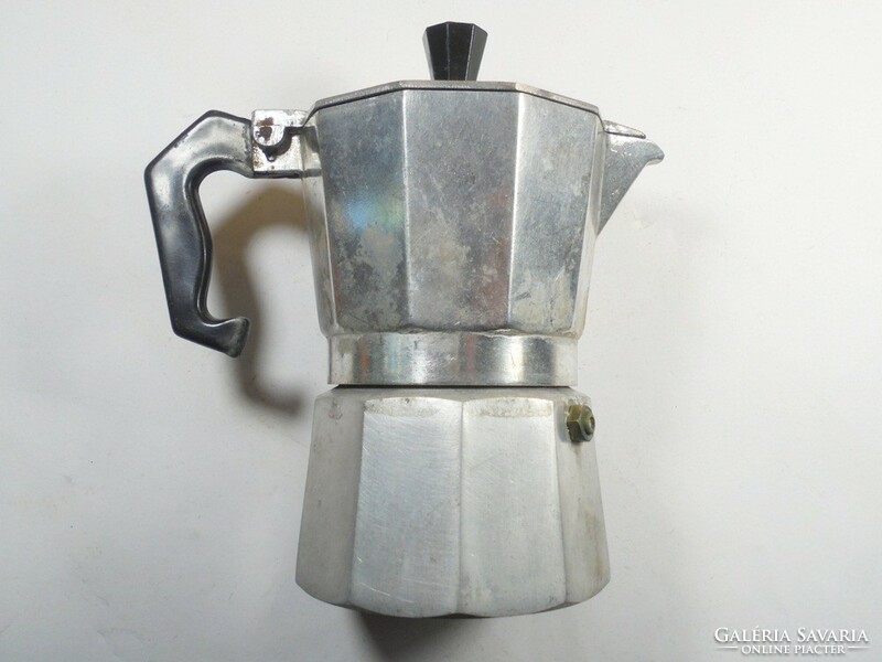 Retro old arise Hungarian-made coffee maker for two people. Aluminum, approx. 1980s.