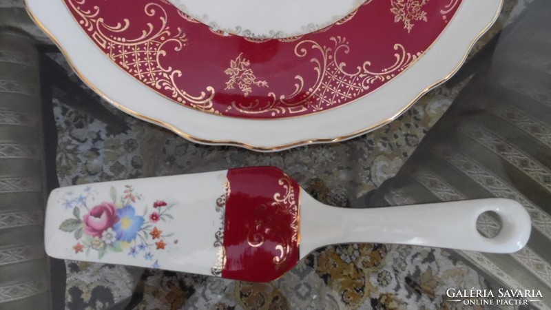 James kent old foley brand cake plate and spatula