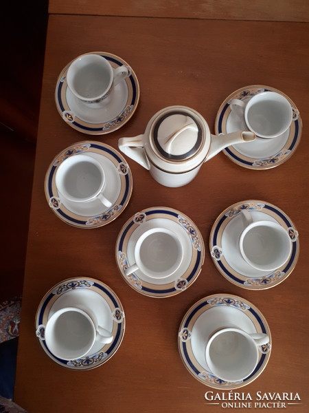 Antik kávás készlet porcelán szett 7 személyes