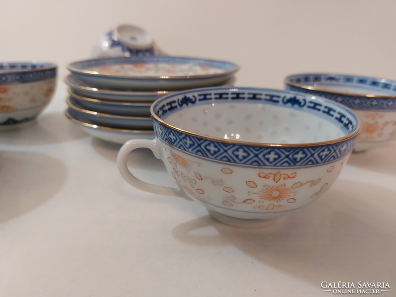 Chinese porcelain blue white tea cup 6 pcs