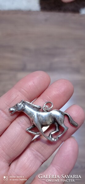 Antik ezüst ló medál, 10 gr