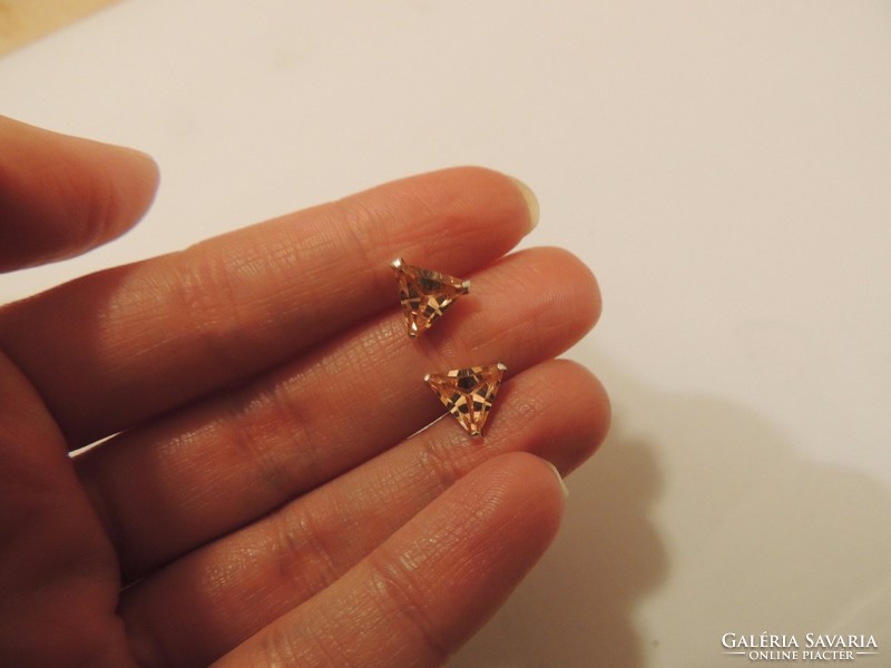 Champagne gold zirconia silver earrings