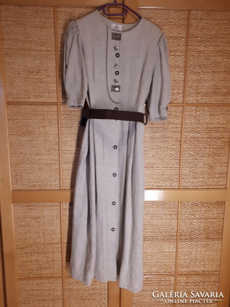 Linen split long women's dress