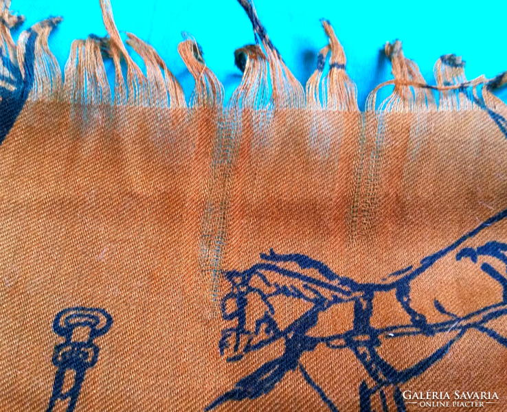 Barna női lovas puha rojtos sál, kendő 100 x 100 cm