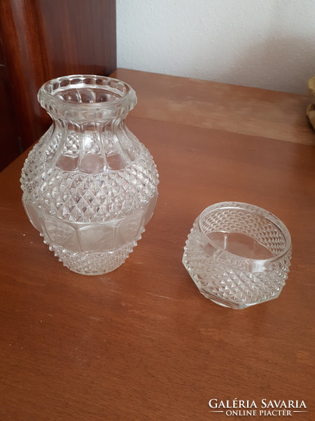 Retro thick glass vase bonbonier sugar holder
