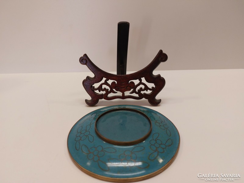 Bronze-based fire-enamelled decorative bowl