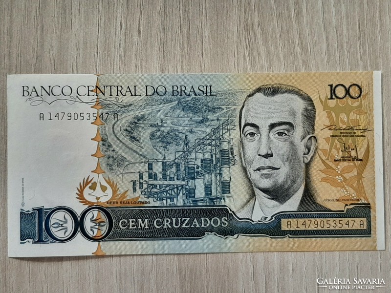 1987 Brazil 100 Cruzeiros  UNC ropogós bankjegy