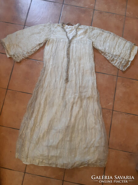Antique Christmas angel dress woven with metallic thread 1920s