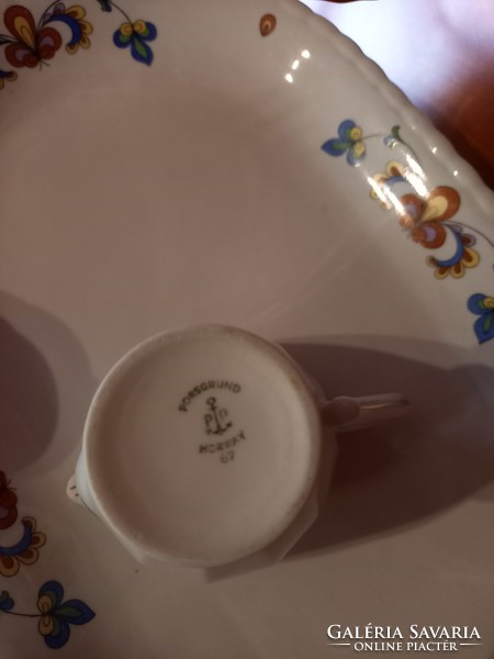 Norvég Porsgrundi porcelán farmers rose süteményes/kávés készlet