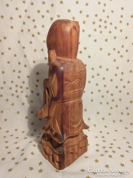 Chinese sage handmade wooden carved statue 2.