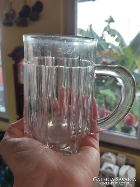 Régi 3 dl-es korsó söröskorsó pohár nosztalgia üveg