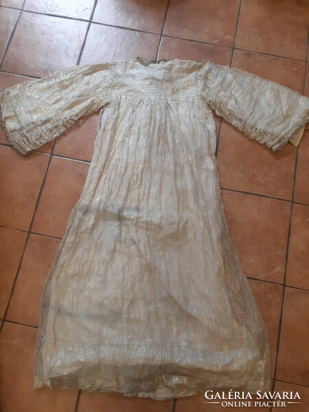Antique Christmas angel dress woven with metallic thread 1920s