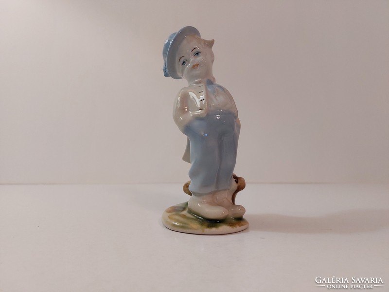 Old Alba Julia porcelain figurine boy with hat little boy