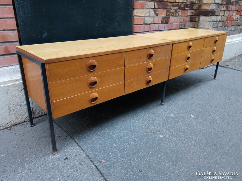 Extra mid century design dresser, long dresser with 12 drawers
