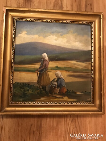 Paraszt asszonyok olaj festmény
