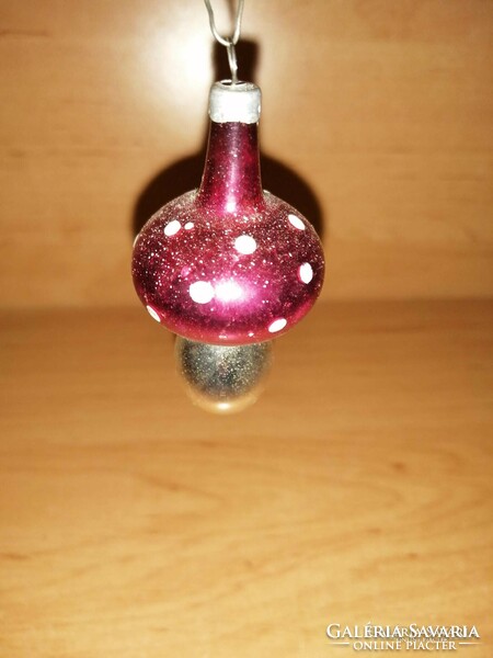 Antik üveg karácsonyfadísz gomba 5 cm