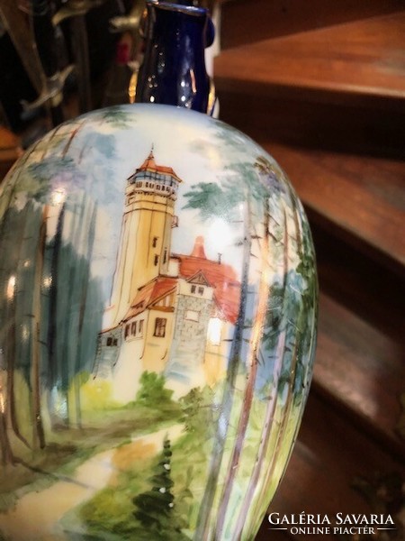Karlsbad Karl Knoll porcelán váza, 40 cm-es nagyságú jugendstil.