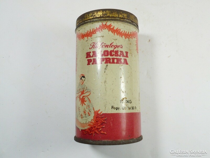 Retro old special Kalocsa paprika metal box tin box storage-Kalocsa region spice paprika industry