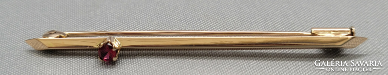 Antik 14 K arany bross, kitűző szintetikus rubinnal 1,5 g