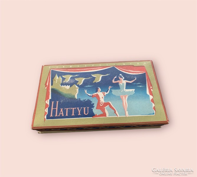 HATTYU Cukrászati gyár régi karton doboz 1960-1970.,balett jelenetes
