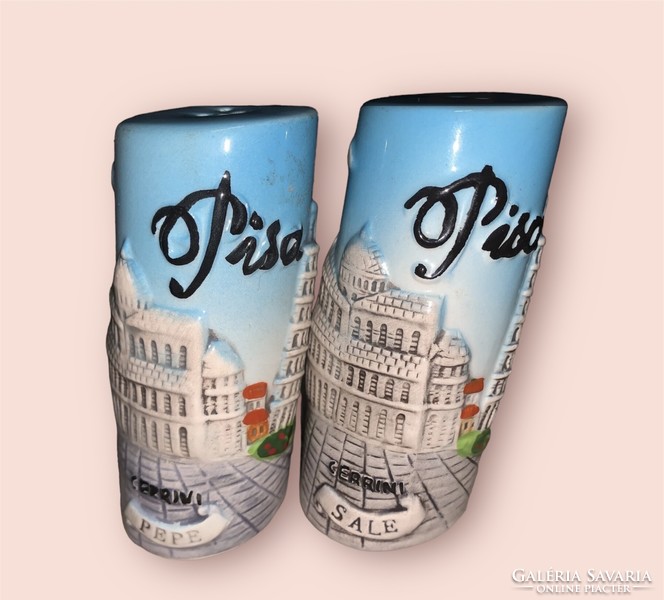 Leaning Tower of Pisa with ceramic salt and pepper shaker
