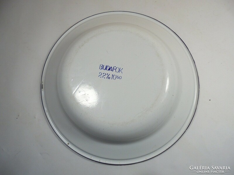 Retro régi zománcozott tál tányér mélytányér - Budafok - 22 cm átmérő