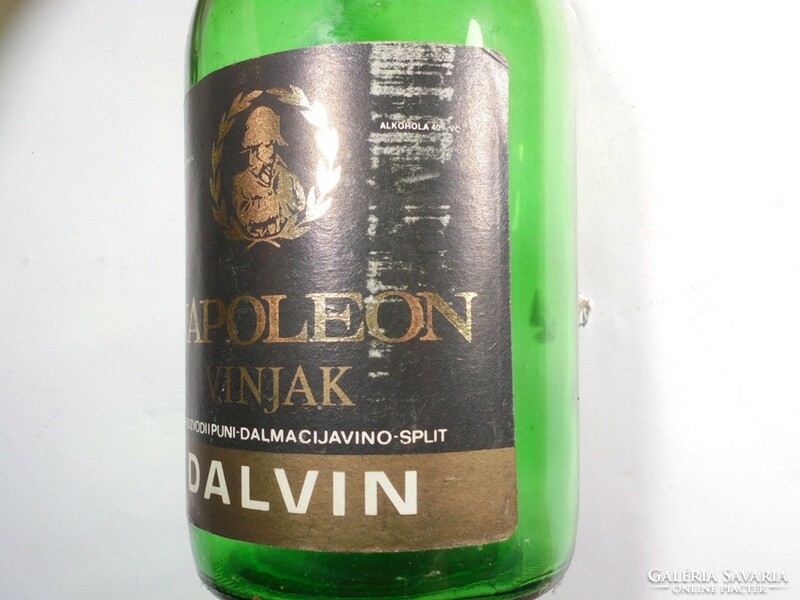 Retro old glass bottle with paper label - napoleon vinjak cognac Yugoslav-Serbian drink - 1980s 1 l